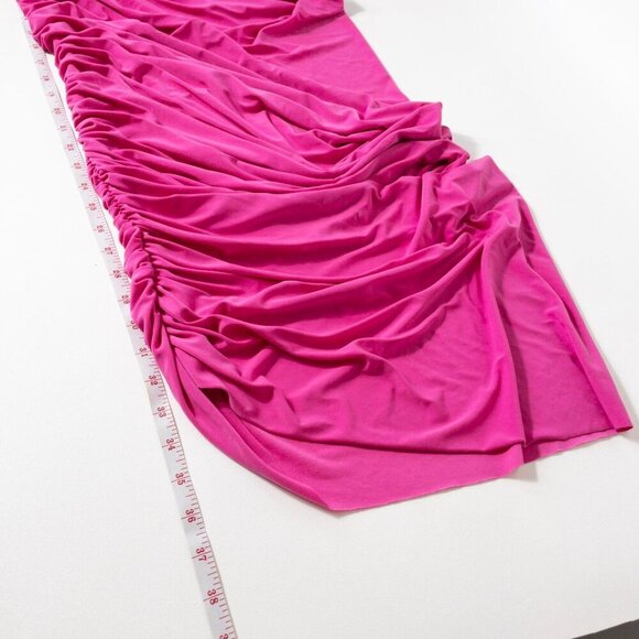 Norma Kamali - Diana Dress Orchid Pink One Shoulder Ruched Formal SZ XS - Picture 12 of 12